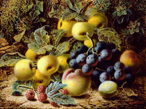 Still Life with Apples, Plums, Grapes and Raspberries à Oliver Clare